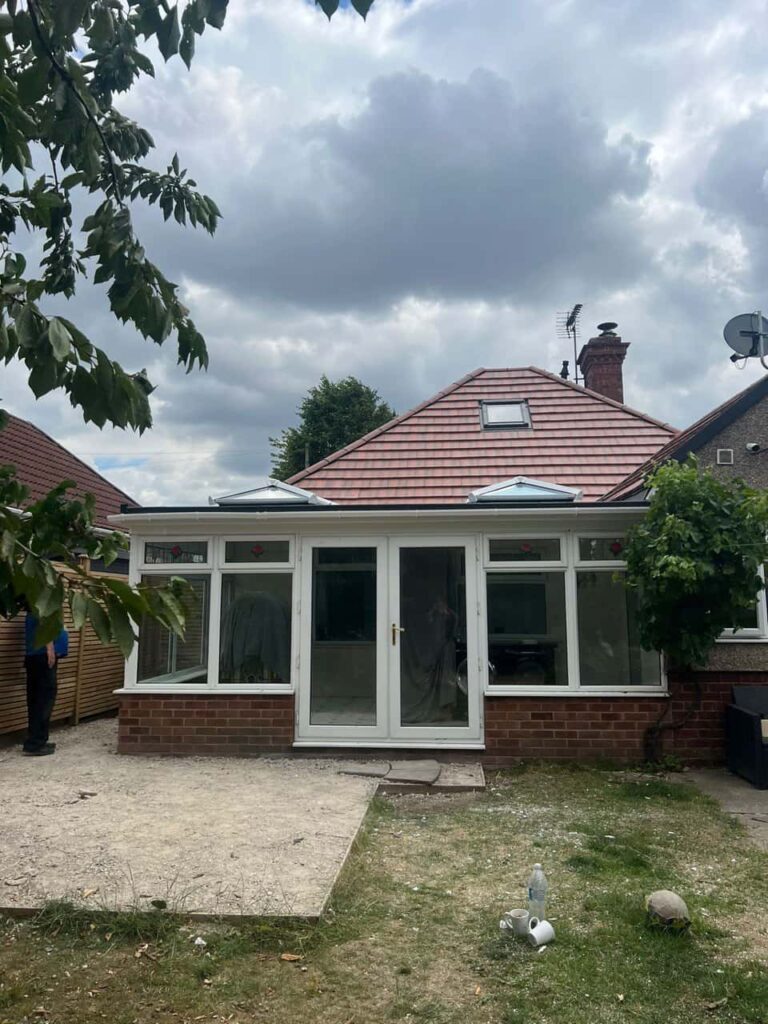 This is a photo of a hipped roof on a bungalow that has just had roof repairs carried out. Works carried out by Oxted Roofing Repairs